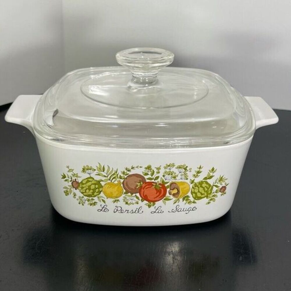Vintage Corelle Corning‎ Ware Le Persil La Sauge White Casserole Lid 1.5 QT